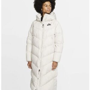 Nike Women's Long Puffer Coat - Beige
